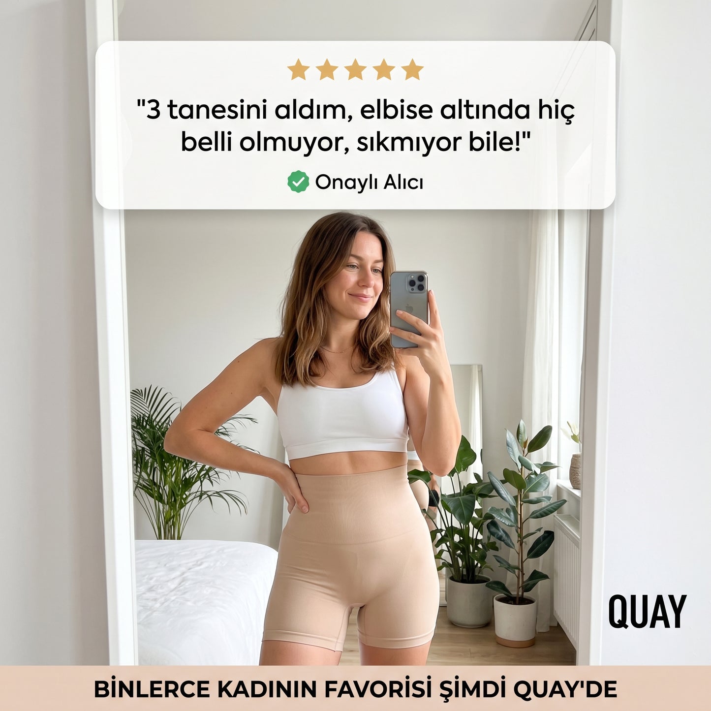 QUAY İz Yapmaz Korse Şort — Lazer Kesim, İnceltici Etkili Toparlayıcı