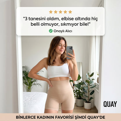QUAY İz Yapmaz Korse Şort — Lazer Kesim, İnceltici Etkili Toparlayıcı