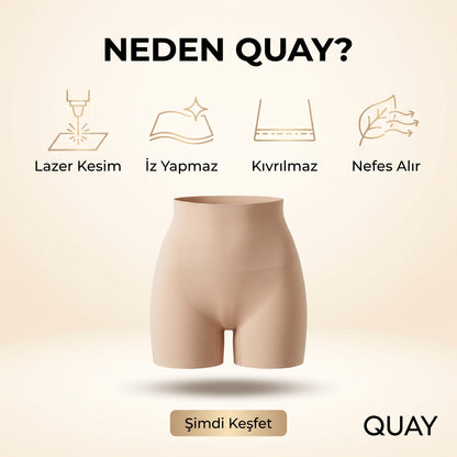 QUAY İz Yapmaz Korse Şort — Lazer Kesim, İnceltici Etkili Toparlayıcı