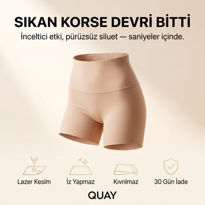 QUAY İz Yapmaz Korse Şort — Lazer Kesim, İnceltici Etkili Toparlayıcı