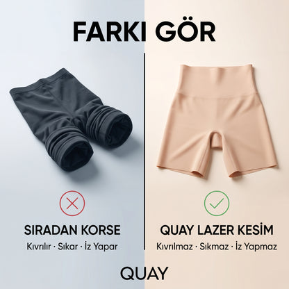 QUAY İz Yapmaz Korse Şort — Lazer Kesim, İnceltici Etkili Toparlayıcı